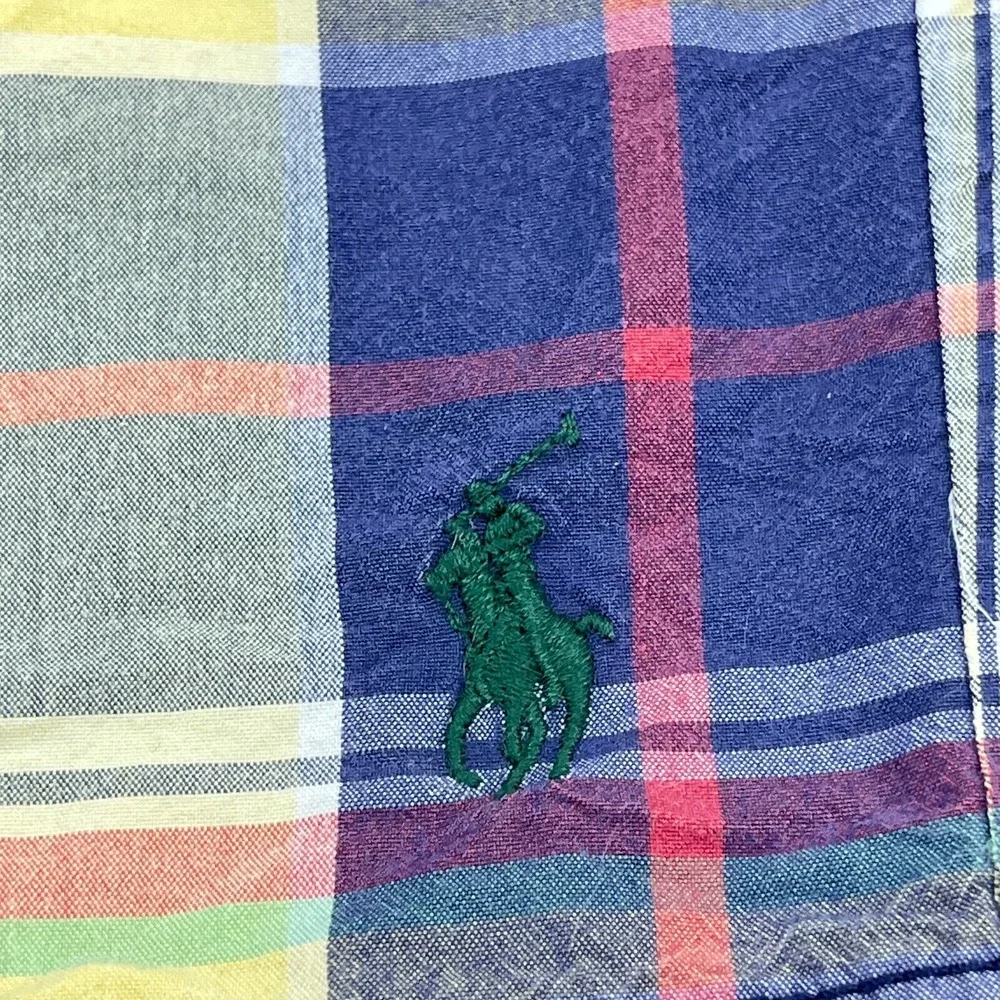 Vintage Polo Ralph Lauren Swim Trunks Men XL Blue Bored Shorts 90s Tartan Plaid‎